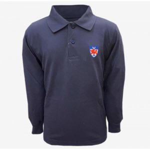 Dwight Navy Long Sleeve Polo Shirt