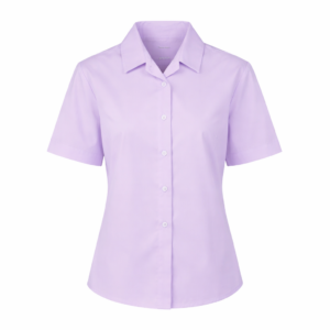 GIRLS Purple Short Sleeve Blouse with Rever Collar (2pk)
